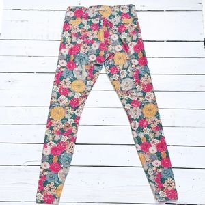 Shredly Biking Yoga Leggings Embroidered Flowers Print Colorful Workout Pant XS